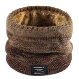 Winter Scarf for Men Fleece Ring Bandana Knitted Warm Solid Scarf Women Neck Warmer Thick Cashmere Hot Handkerchief Ski Mask