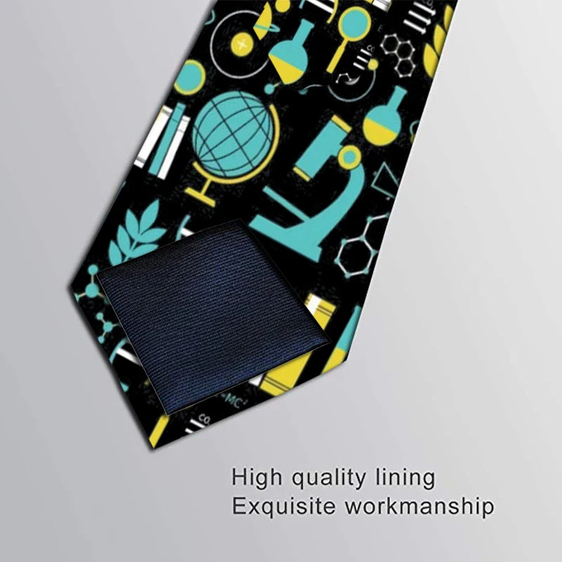 Scientific Symbol 8cm Necktie For Men Unisex Creative Math Formula Casual Polyester Men Necktie Party Wedding Accessories Tie