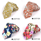 New Floral Tie For Men Women Skinny Cotton Neck Tie For Wedding Casual Mens Neckties Classic Suits Flower Print Neck Ties Cravat