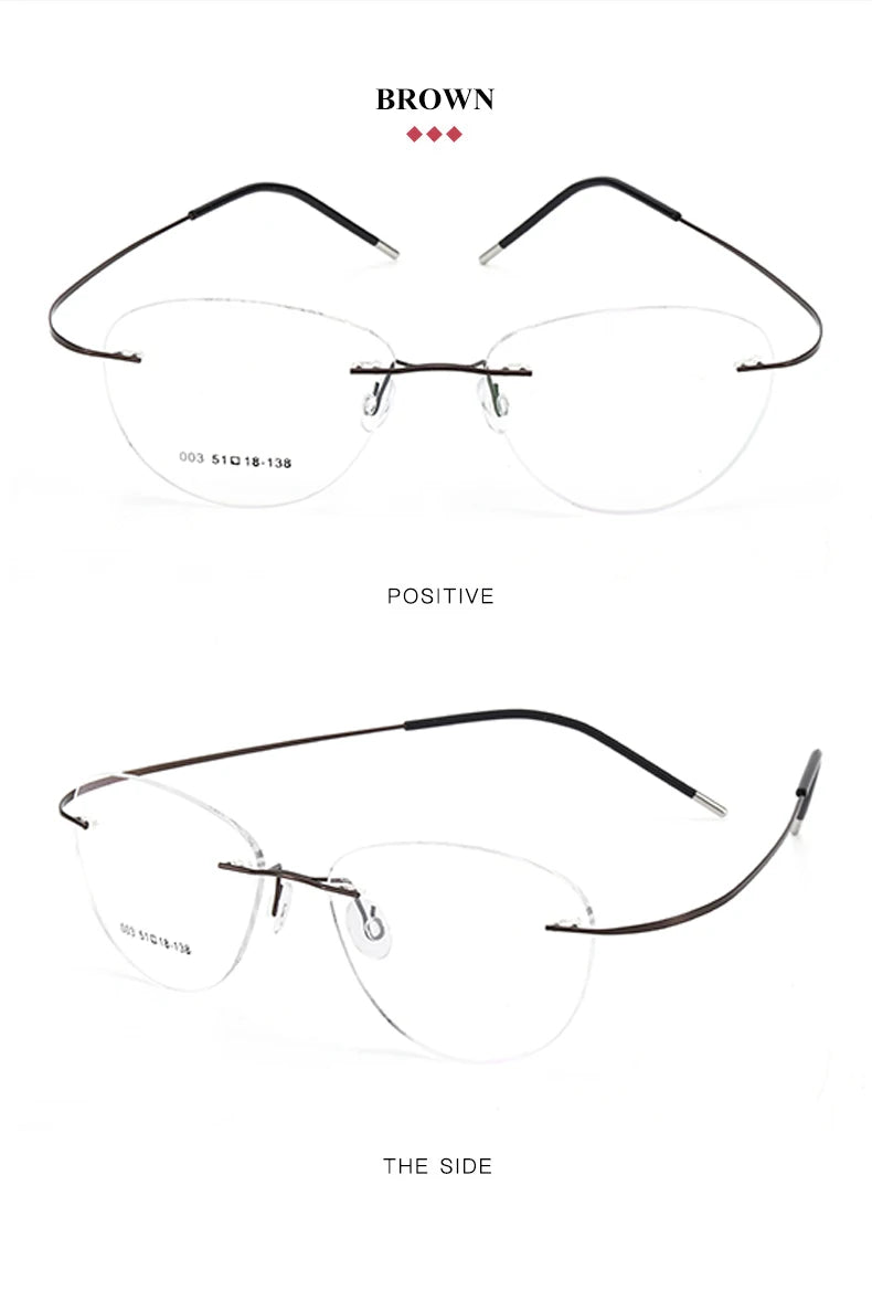 Titanium Prescription Glasses Ultra Light Eyewear Optical Glasses Frame for Male and Female Clear Lenses
