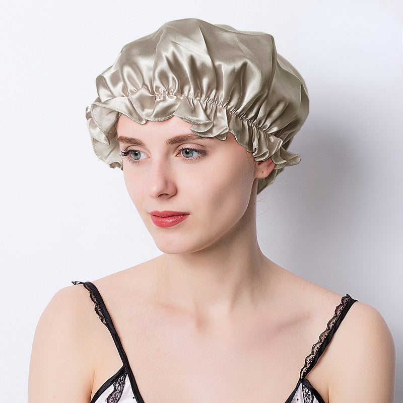 Large 100 Silk Sleeping Cap For Women Hair Bonnets Head Cover Hair Loss Hats Luxury Silk Bonnets Night Hair Wrap Mulberry Silk