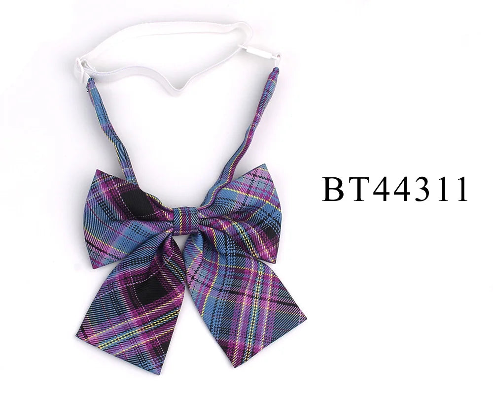 Ladies Plaid Bowtie Casual Bow tie For Women Uniform Collar Butterf Bowknot Adult Check Bow Ties Cravats Cotton Girls Bowties