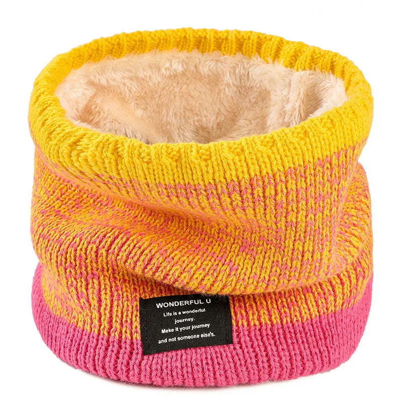 Winter Scarf for Men Fleece Ring Bandana Knitted Warm Solid Scarf Women Neck Warmer Thick Cashmere Hot Handkerchief Ski Mask