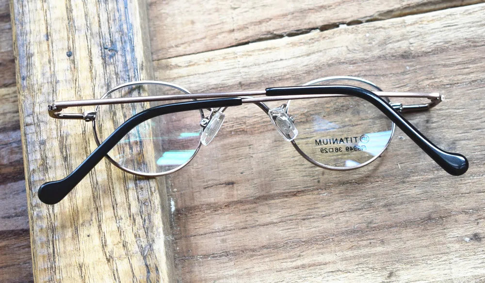 Titanium Glasses Super Small Oval Full Rim Eyeglass Frames Men Women Optical Prescription Lightweight Earwear