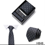 Gravatas For Men Luxury  Tie Hanky Pocket Squares Cufflink Set Necktie Box Male Brown April Fool's Day