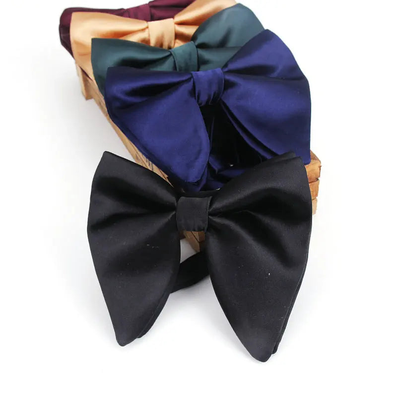 Men's Fashion Suits Bow Tie Women Classic Big Bowtie For Man Wedding Bowknot Adult Mens Bowties Cravats Uniform Solid Black Tie