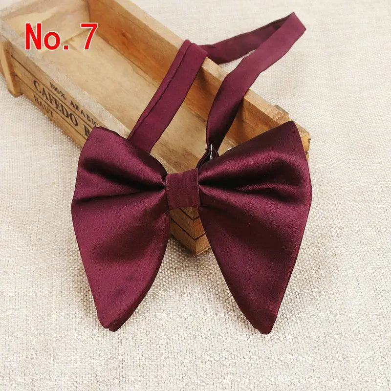 2019 Hot Sale Men's Fashion Big Suits Red Navy Bow Ties For Man Wedding Designer Solid Woven Bowknot Butterfly Tie 9colors