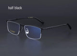 Pure Titanium Glasses Frame Men Titanium Alloy Prescription Eyeglasses Silver Super Light Spectacles Optical Glasses Frame