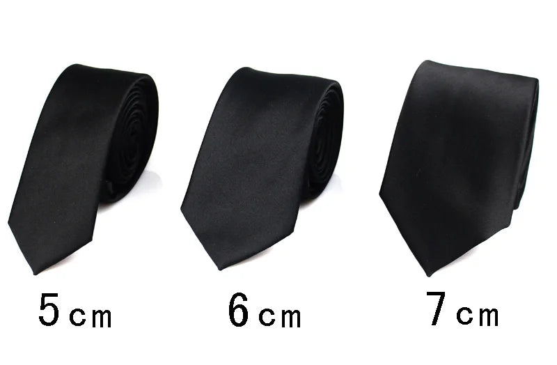 Black Neck Ties For Men Women Casual Suits Solid Tie Gravatas Skinny Mens Neckties For Business Wedding Slim Men Ties