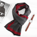 2023 Fashion 180*35cm Scarves Man Autumn Winter Thick Warm Cashmere Business Long Wraps Boy Classic Shawl Free Shipping muffler