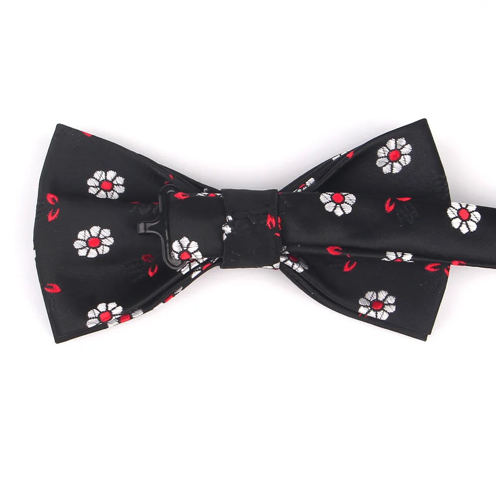 New Floral Men Bow Tie Claret Classic Bowtie For Men Flower Bow Ties For Business Wedding Butterfly Cravats Adult Suits Bowties