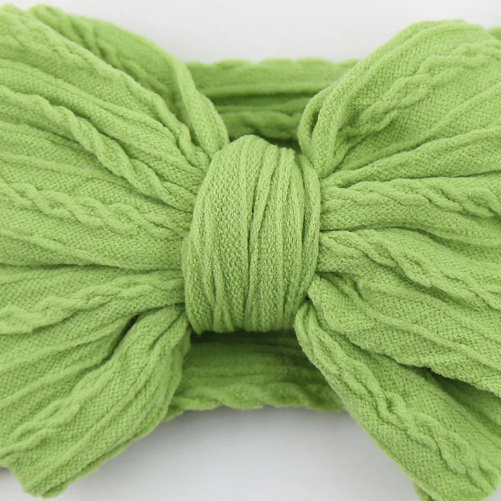 Solid Cable Bow Baby Headband for Child Nylon Layers Headwear Kids Elastic Turban Headwraps Newborn Boys Girls Hair Accessories