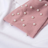 Bow Women's Headbands Pearls Head Bands Knitted Turban Bandana Autumn Winter Elastic Hairband Warm Hair Accessories Headdress