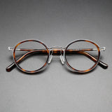 Vintage Pure Titanium Eyeglasses Frame Men Round Ultra Light Glasses Frame Women Retro Luxury Brand Designer Eyewear