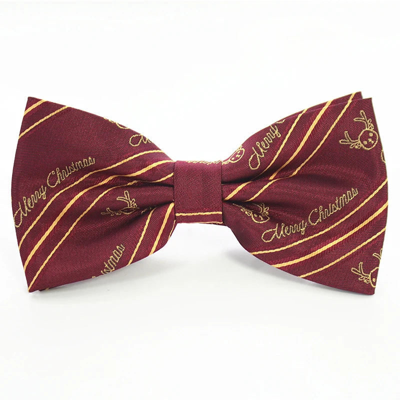 JEMYGINS Christmas Bow Ties for Mens Shirt  Snowflake Christmas Tree Pattern Men Silk Bow Tie  Christmas Party Gift