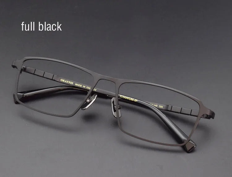 Pure Titanium Glasses Frame Men Titanium Alloy Prescription Eyeglasses Silver Super Light Spectacles Optical Glasses Frame