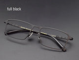 Pure Titanium Glasses Frame Men Titanium Alloy Prescription Eyeglasses Silver Super Light Spectacles Optical Glasses Frame