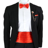 New Fashion Mens Cummerbund Bow Tie Brooch Set Black Red Blue   Waist Seal For Formal Tuxedo Business Suit Dinner Accessories