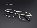 Pure Titanium Glasses Frame Men Titanium Alloy Prescription Eyeglasses Silver Super Light Spectacles Optical Glasses Frame