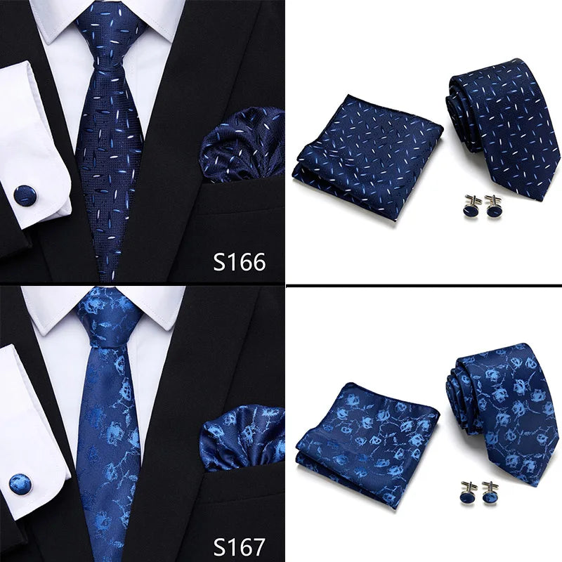 Newest style Green Tie For Men Holiday Present Tie Pocket Squares Set Necktie  Striped Wedding Accessories Man