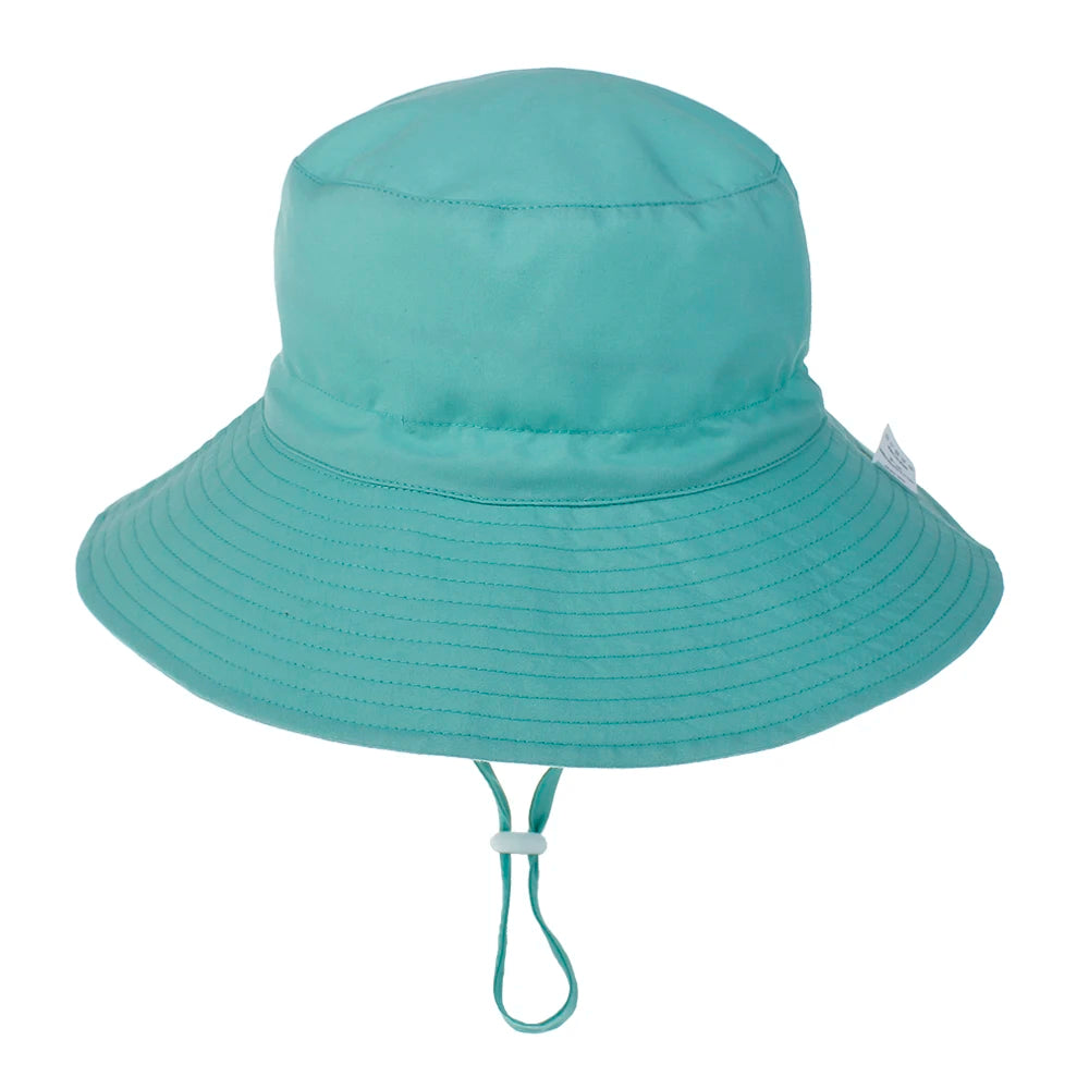 Girls Boys Outdoor Anti UV Beach Cap Summer Baby Sun Hat Swimming Hat Kids Bucket Cap with Adjustable Chin Strap 0-8 Years
