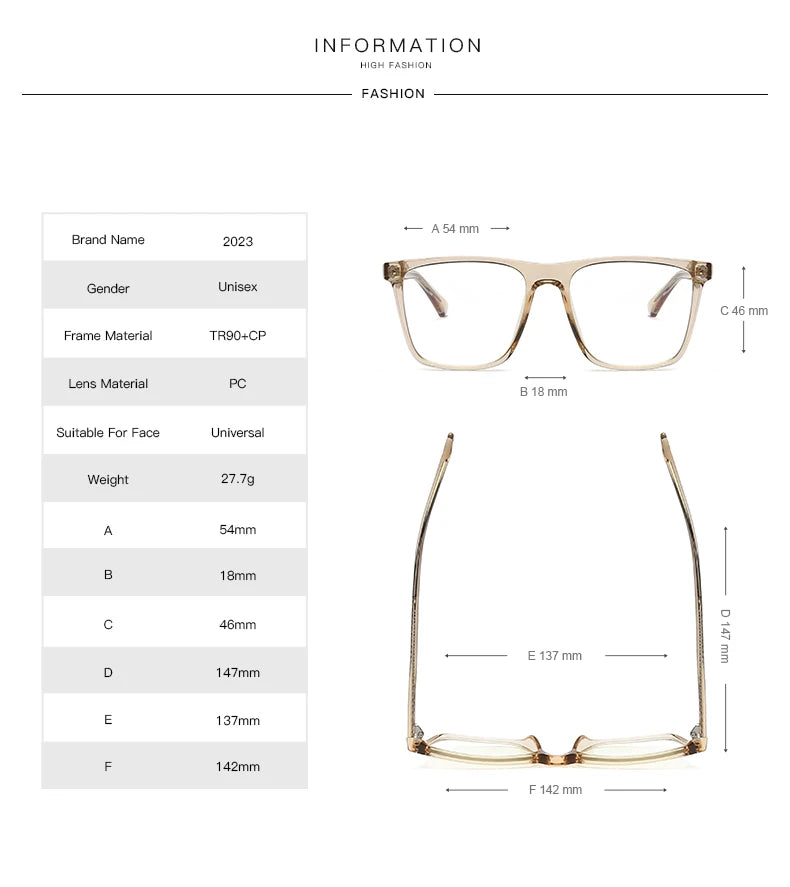 Blue Light Blocking Glasses Frame for Optical Prescription Eyeglasses Frame New Arrival Full Rim Plastic UV400 Anti-scratch