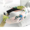 Women Elegant Top Knot Headband Print Dot Hairbands Girls Striped Plaid Flower Hair Hoop Fashion Hair Accessories FG0320
