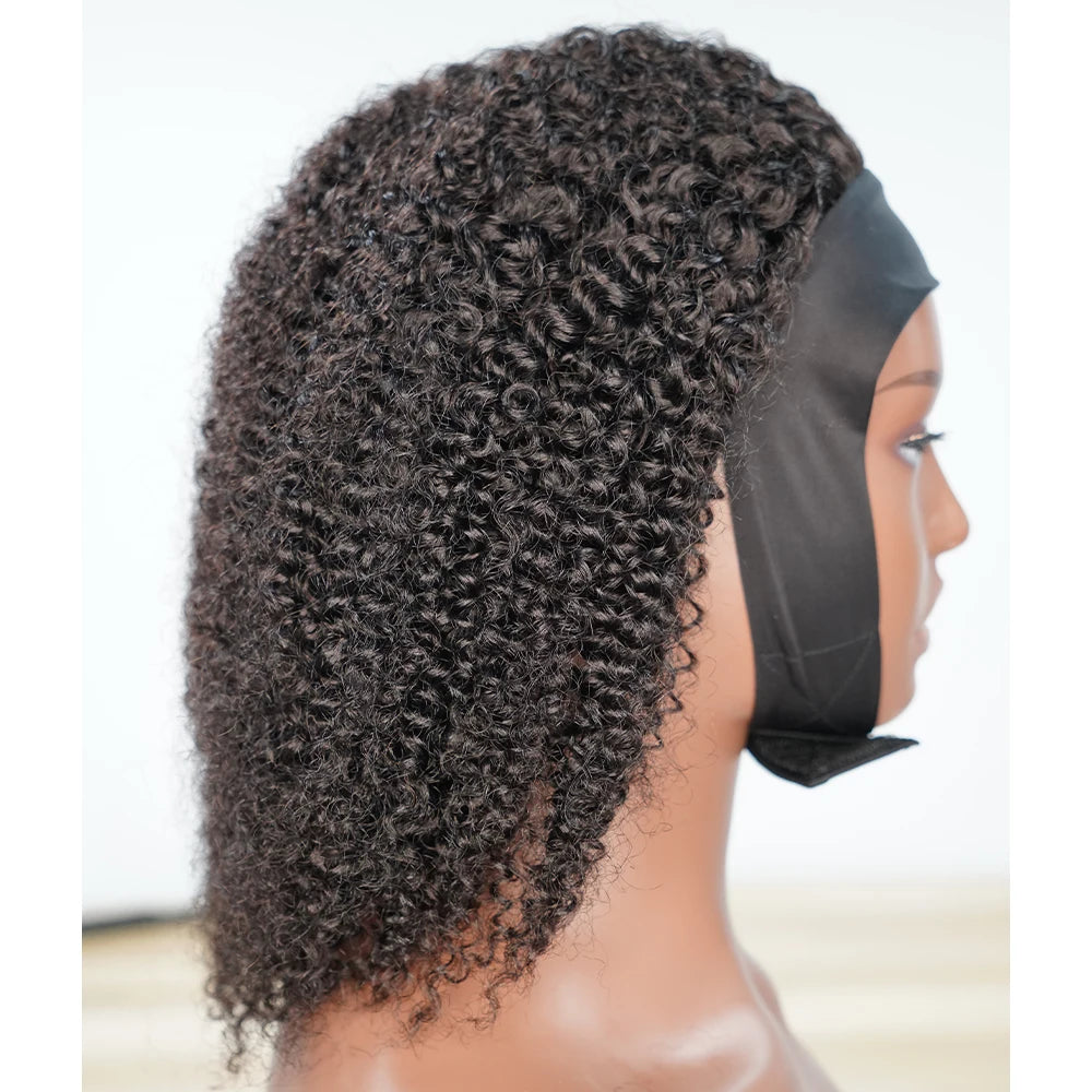 Machine Made Wigs Natural Color Wig Human Hair Deep Wave Glueless None Lace Front Curly Wave Wig Brazilian Virgin Hair