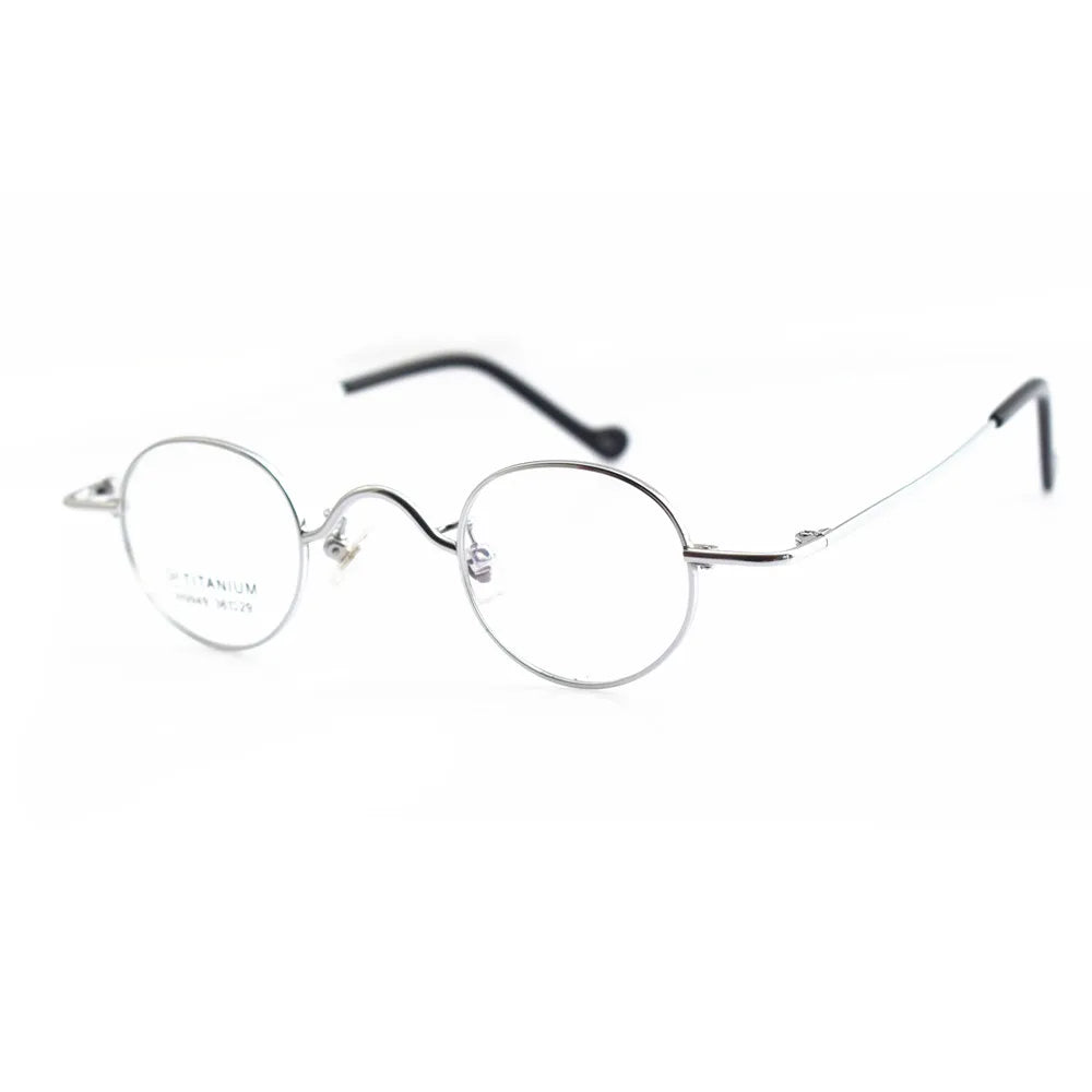 Titanium Glasses Super Small Oval Full Rim Eyeglass Frames Men Women Optical Prescription Lightweight Earwear