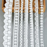 5Yards/roll Wihte Embroidered Lace Ribbons French African Lace Fabric DIY Handmade Sewing Craft Wedding Gift Wrapping Decoration