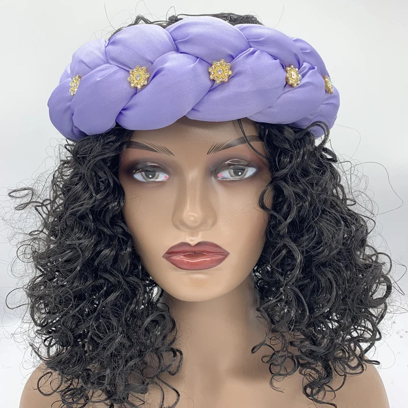Bronzing Fabric Women's Headbands Elastic Braids Hair Bands Female Turban Cap Party Headwear Accessories Fashion Bandage Bandana