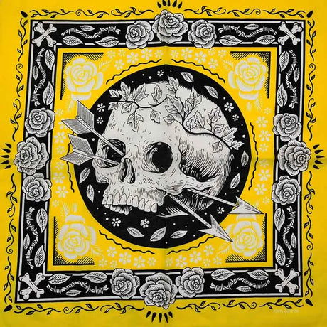 New Design Fashion Hip Hop 100% Cotton Skull Bandana Square Scarf Black Paisley Bicycle Headband For Women/Men/Boys/Girls