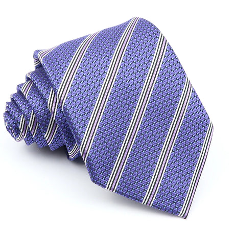 New Men's Formal Tie Striped Blue Gray Necktie 8cm Wide Tie Gift For Man Office Wedding Party Cravat Man Accessories Daily Wear