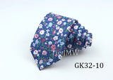 New Men's Floral Neck Ties Casual Cotton Slim Tie Skinny Wedding Party Suit Collar Flower Neckties Gravata Accessories Gift