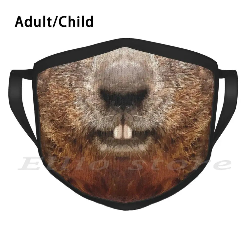 Beaver Face Adult Kids Anti Dust DIY Scarf Mask Beaver Teeth Wild Smile Smiling Face Lips Animal Nature Funny Pet Hairy Friend