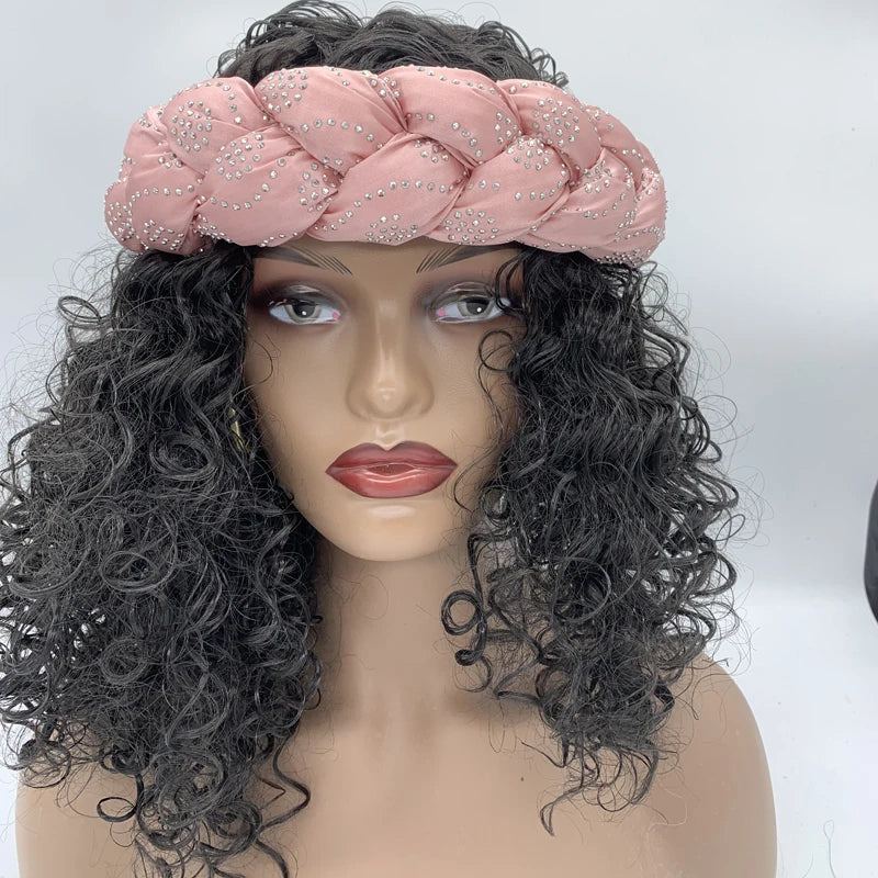 Bronzing Fabric Women's Headbands Elastic Braids Hair Bands Female Turban Cap Party Headwear Accessories Fashion Bandage Bandana