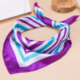 Fashion Square Women Girl Elegant Flight Attendants Hotel Waiter Business Imitate Silk Scarf printing Korean style Gift 50*50cm