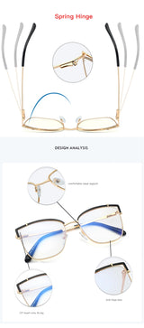 Blue Light Blocking Glasses Frame New Eyewear Prescription Female Eyeglasses Optical Women Spectacles UV400 Anti-Reflective