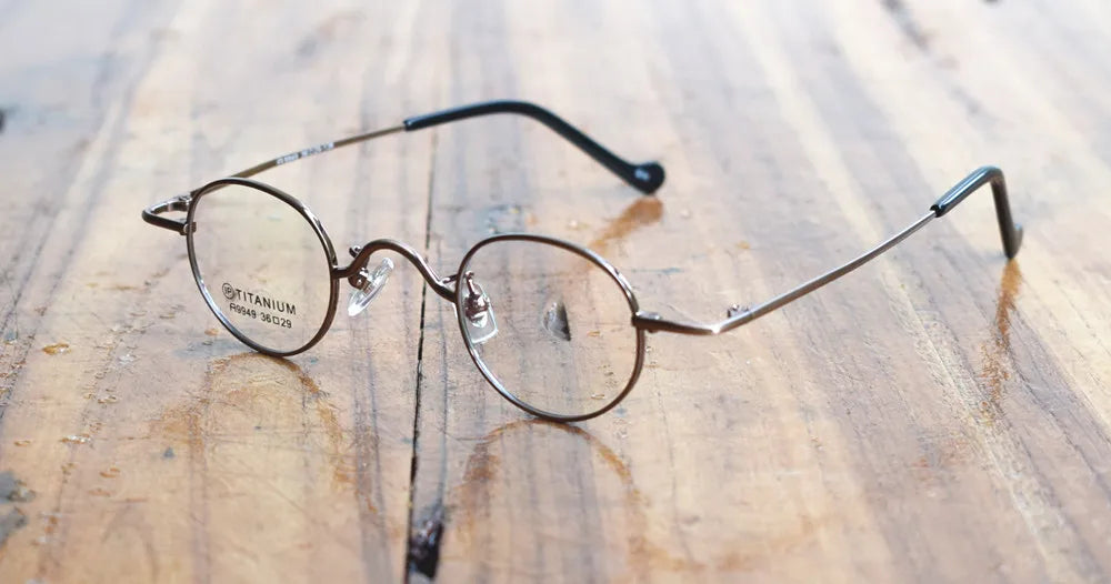 Titanium Glasses Super Small Oval Full Rim Eyeglass Frames Men Women Optical Prescription Lightweight Earwear