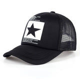New five-pointed star printed baseball cap spring summer breathable net caps men women outdoor sun shade hat adjustable wild hat