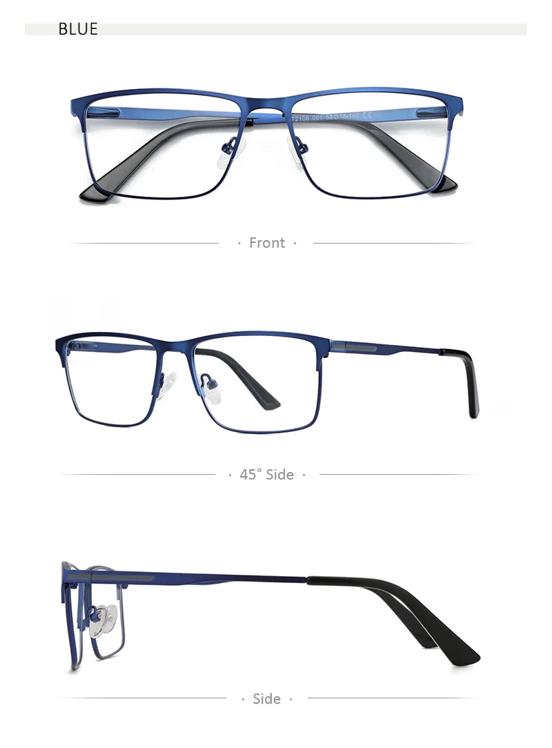 ZENOTTIC Men Titanium Alloy Optical Glasses Frame Fashion Male Square Eyewear Ultralight Metal Non-Prescription Eyeglasses
