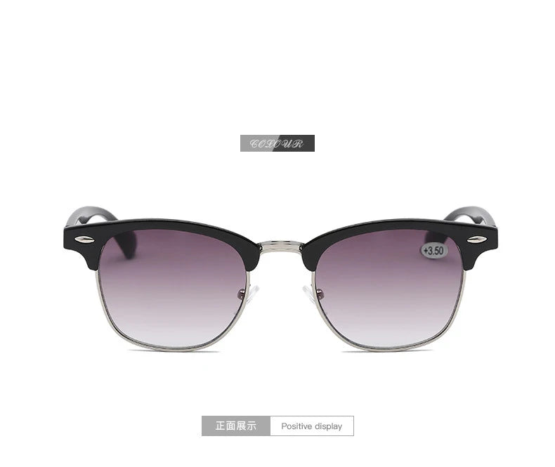 Men Women Students Myopia Sunglasses Metal Half Frame Nearsighted Gray Lens Glasses -0.5 -1 -1.5 -2 -2.5 -3 -3.5 -4 -4.5 -5 -6