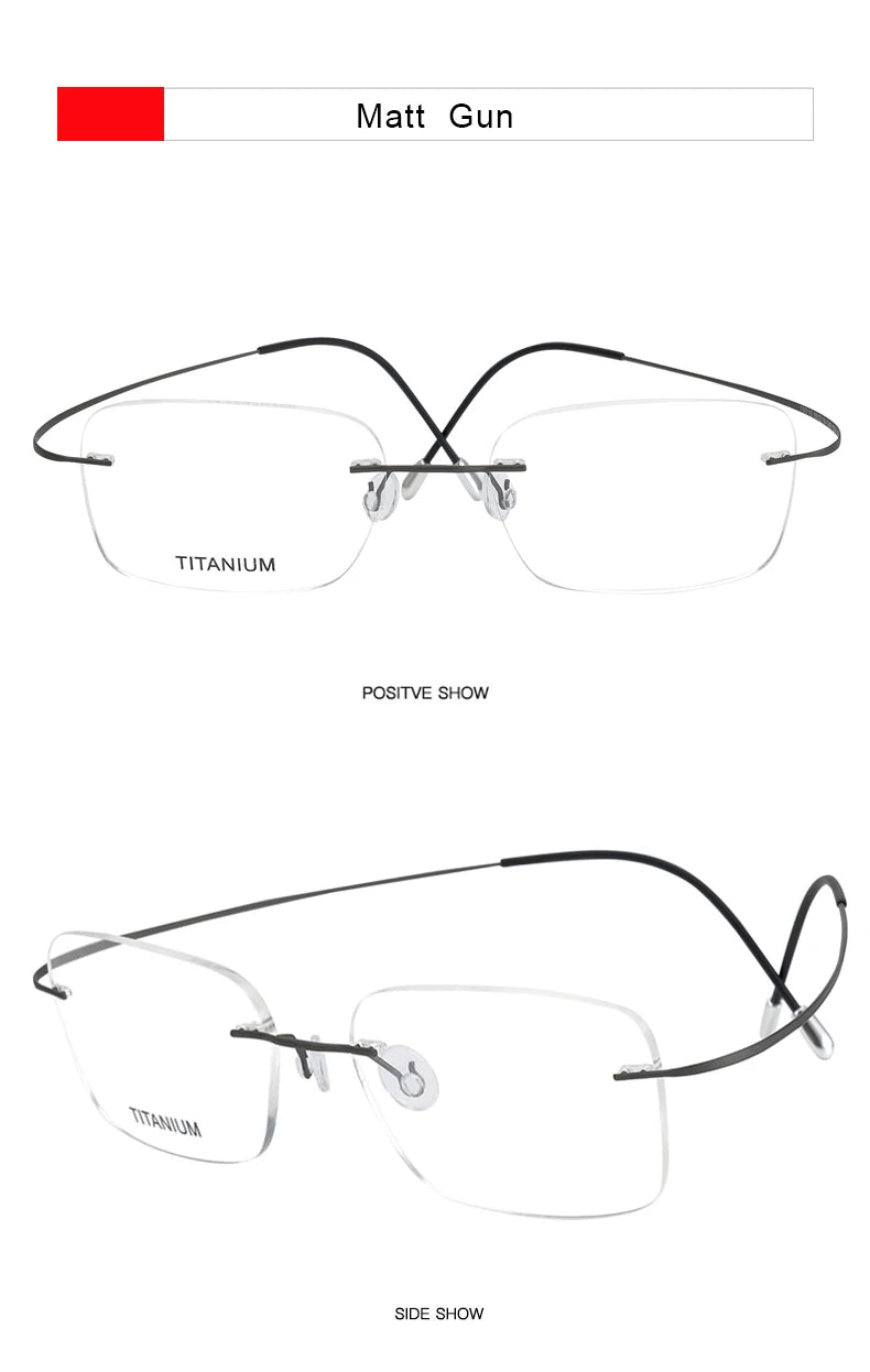 Krasivyy Pure Titanium Rimless Glasses Frame Men Prescription Eyeglasses Germany Women Myopia Optical Frame Screwless Eyewear
