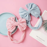 Baby Headband Big Bows For Girls Hair Accessories Jacquard Toddler Wide Headwrap Soft Newborn Hairband Elastic Kids Turban