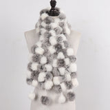 Women Winter Warm Real Rabbit Fur Scarf Hot Sale Natural Rabbit Fur Muffler 2024 Lady 100% Genuine Fur Scarves Wholesale Retail