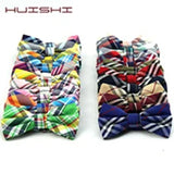 HUISHI Bowtie Mens Tie Solid Check Fashion Bowties Banquet Wedding Black Gold Red Green Pink Blue White Classic Bow Ties For Men