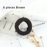 6Pcs/Lot Solid Color Basic Rubber Bands Simple High Elastic Hairband Girls Headwear Headband Fashion Women Gum Hair Accessories