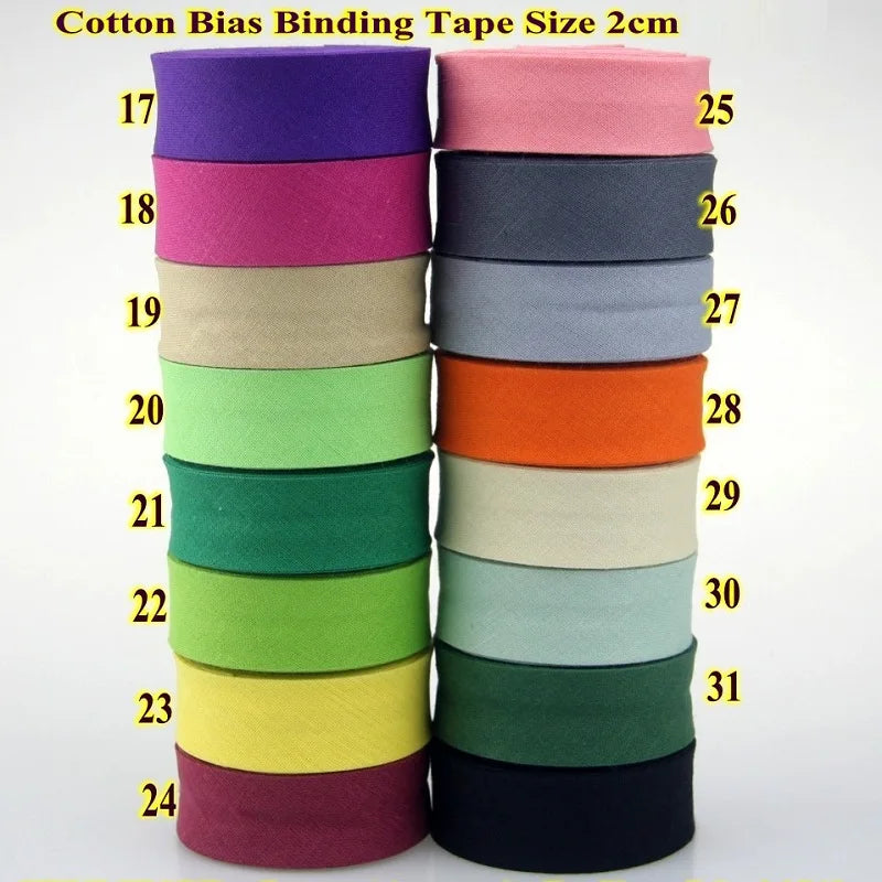 100% Cotton Bias tape, 20mm width 3/4" Ironed Single Fold Binding Bias Tape For Garment Craft DIY Handmaking 5m/lot