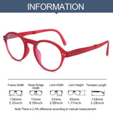 Fashion Design Blue Light Blocking Reading Glasses Men Women Folding Round Frame  Presbyopic Eyeglasses with Case  +1.0~4.0