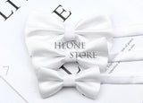 3 Sizes Parent-Child Bowtie Set Solid Color Lovely Kids Pet Family Butterfly Pink Champagne Blue Wine Red Cute bow tie Accessory